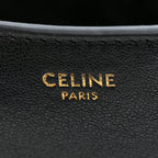 Shiny Lambskin Soft Triomphe Little Half Moon Bag Black