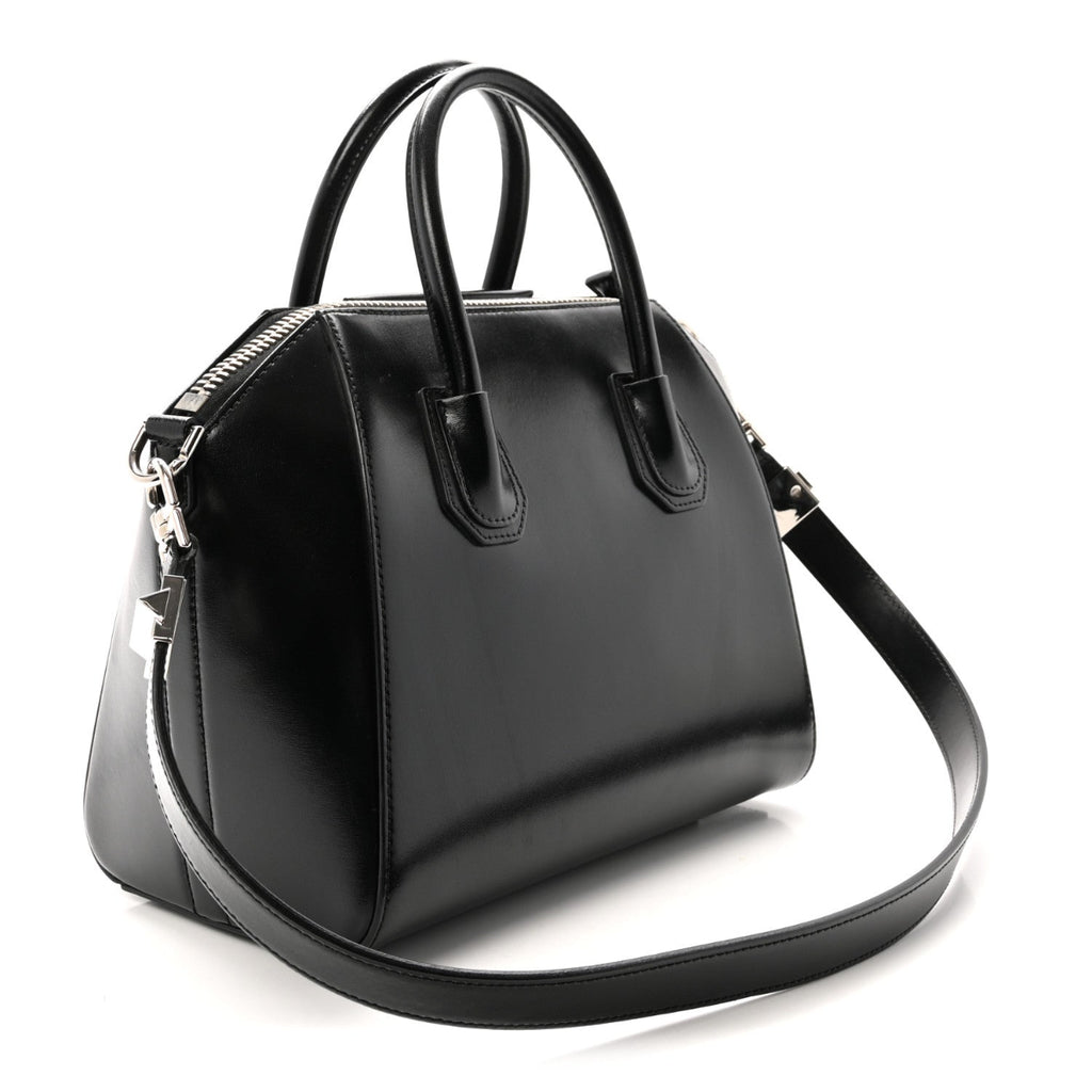 Shiny Lord Calfskin Small Antigona Black
