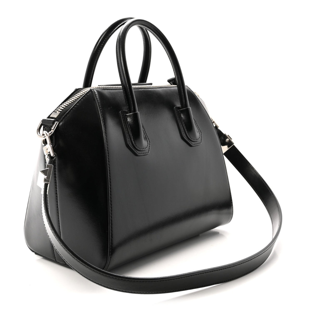 Shiny Lord Calfskin Small Antigona Black