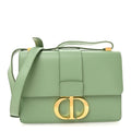 Smooth Calfskin 30 Montaigne Flap Bag Mint Green