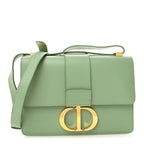 Smooth Calfskin 30 Montaigne Flap Bag Mint Green