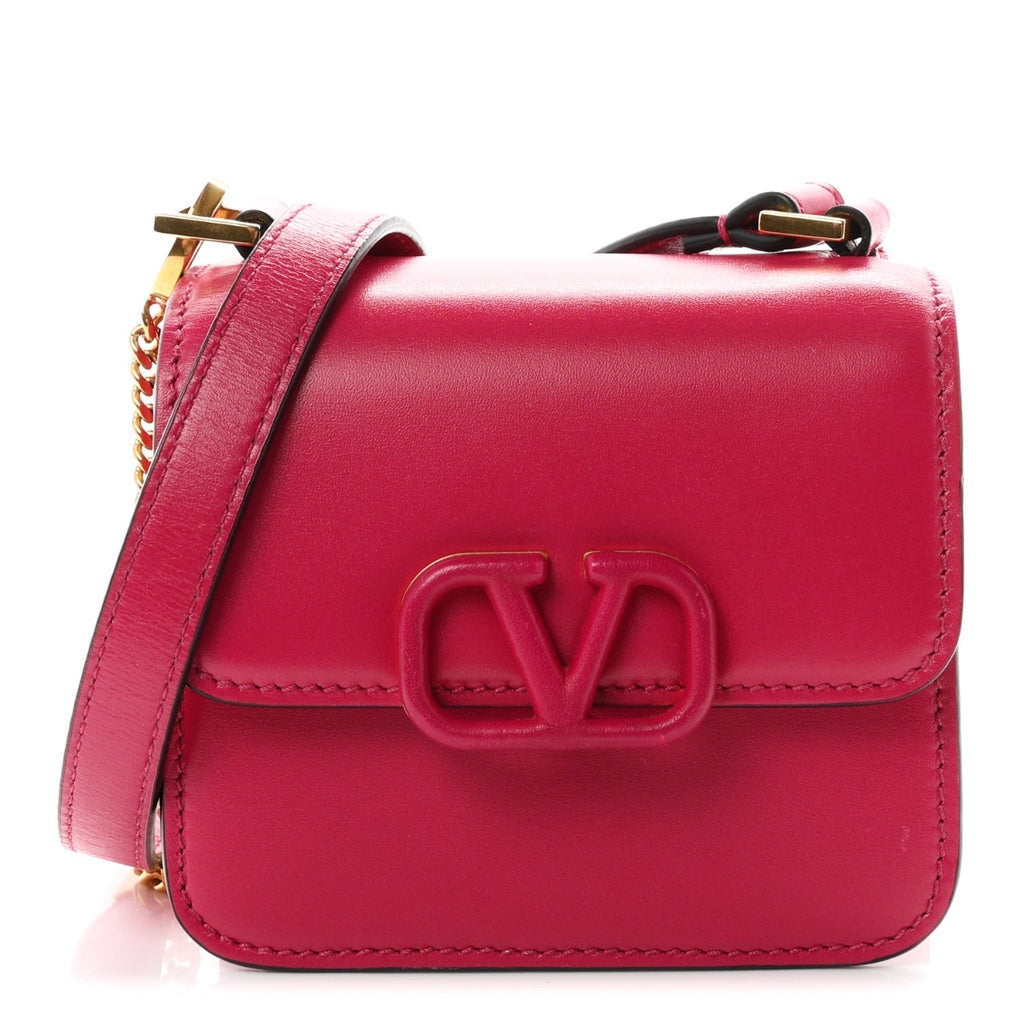 Smooth Calfskin Micro VSling Shoulder Bag Fuchsia