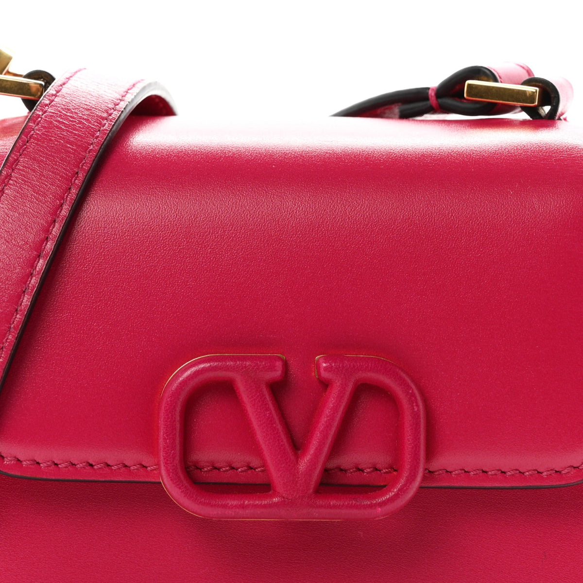 Smooth Calfskin Micro VSling Shoulder Bag Fuchsia