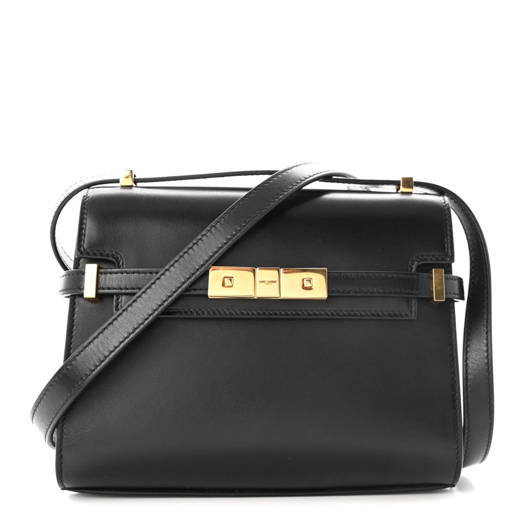 Smooth Calfskin Mini Manhattan Shoulder Bag Black