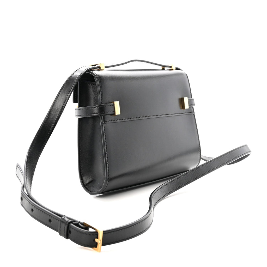 Smooth Calfskin Mini Manhattan Shoulder Bag Black