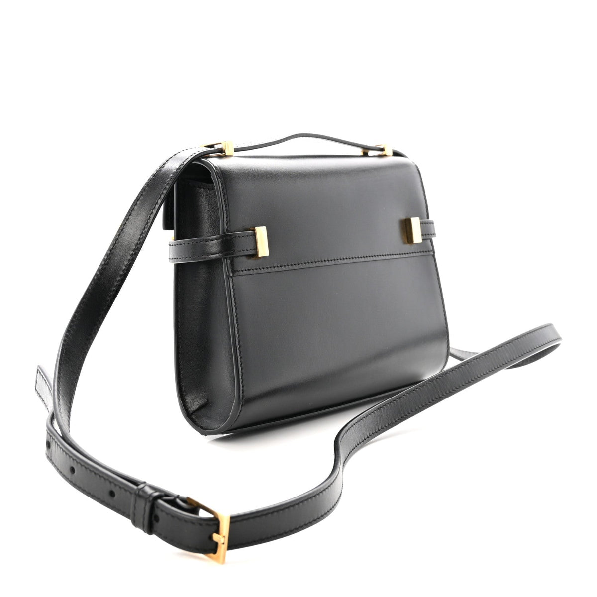 Smooth Calfskin Mini Manhattan Shoulder Bag Black