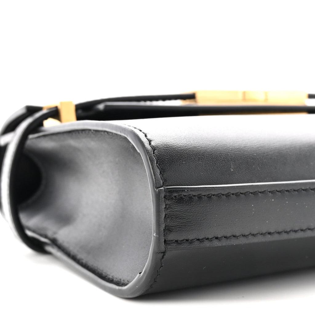 Smooth Calfskin Mini Manhattan Shoulder Bag Black