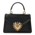 Smooth Calfskin Small Devotion Envelope Top Handle Bag Black