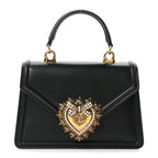 Smooth Calfskin Small Devotion Envelope Top Handle Bag Black