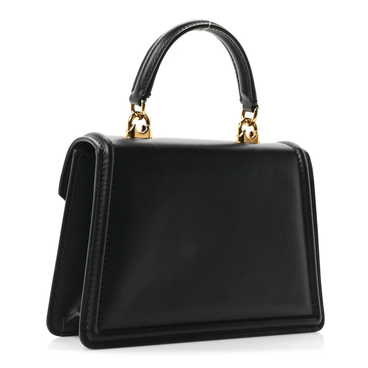 Smooth Calfskin Small Devotion Envelope Top Handle Bag Black