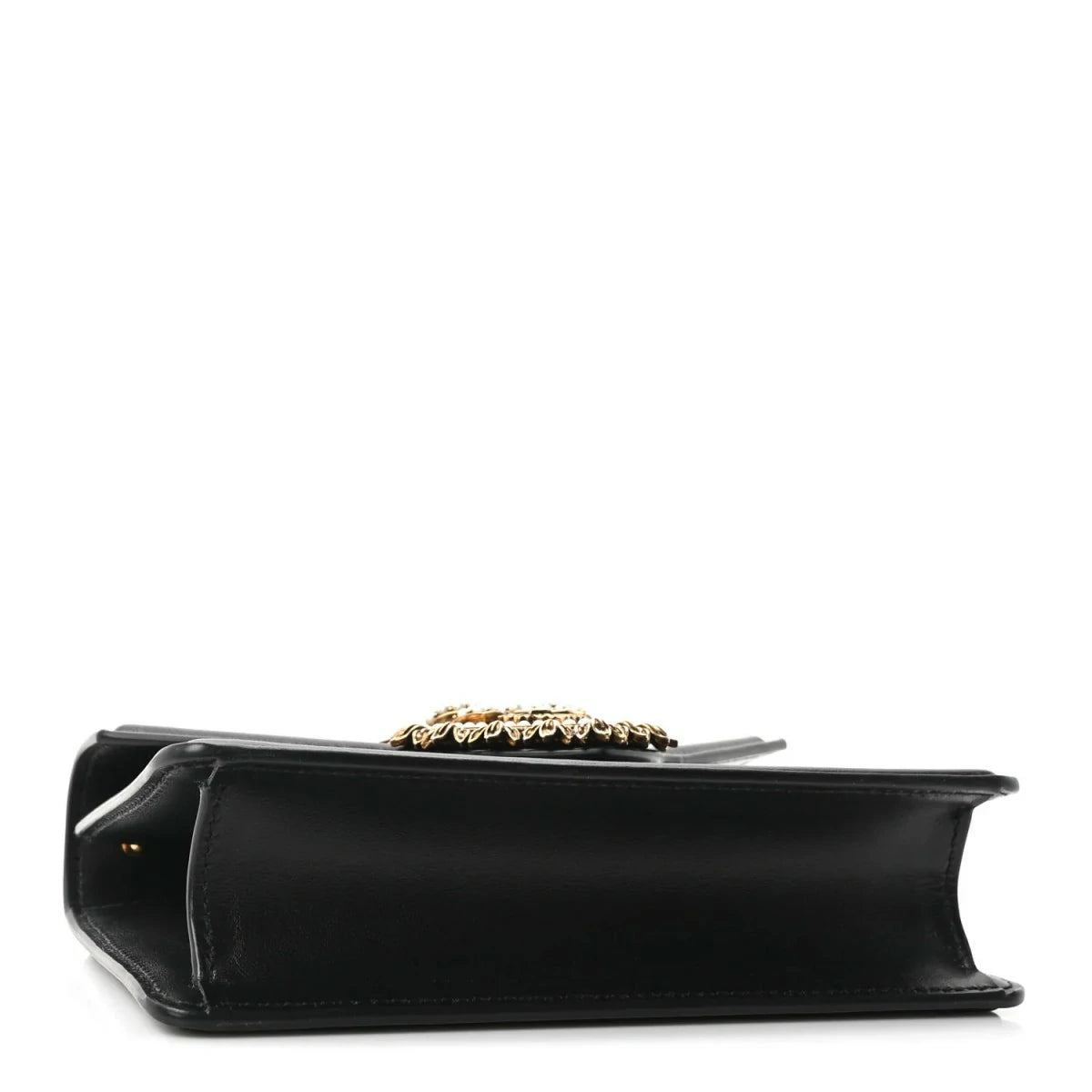 Smooth Calfskin Small Devotion Envelope Top Handle Bag Black