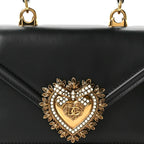 Smooth Calfskin Small Devotion Envelope Top Handle Bag Black