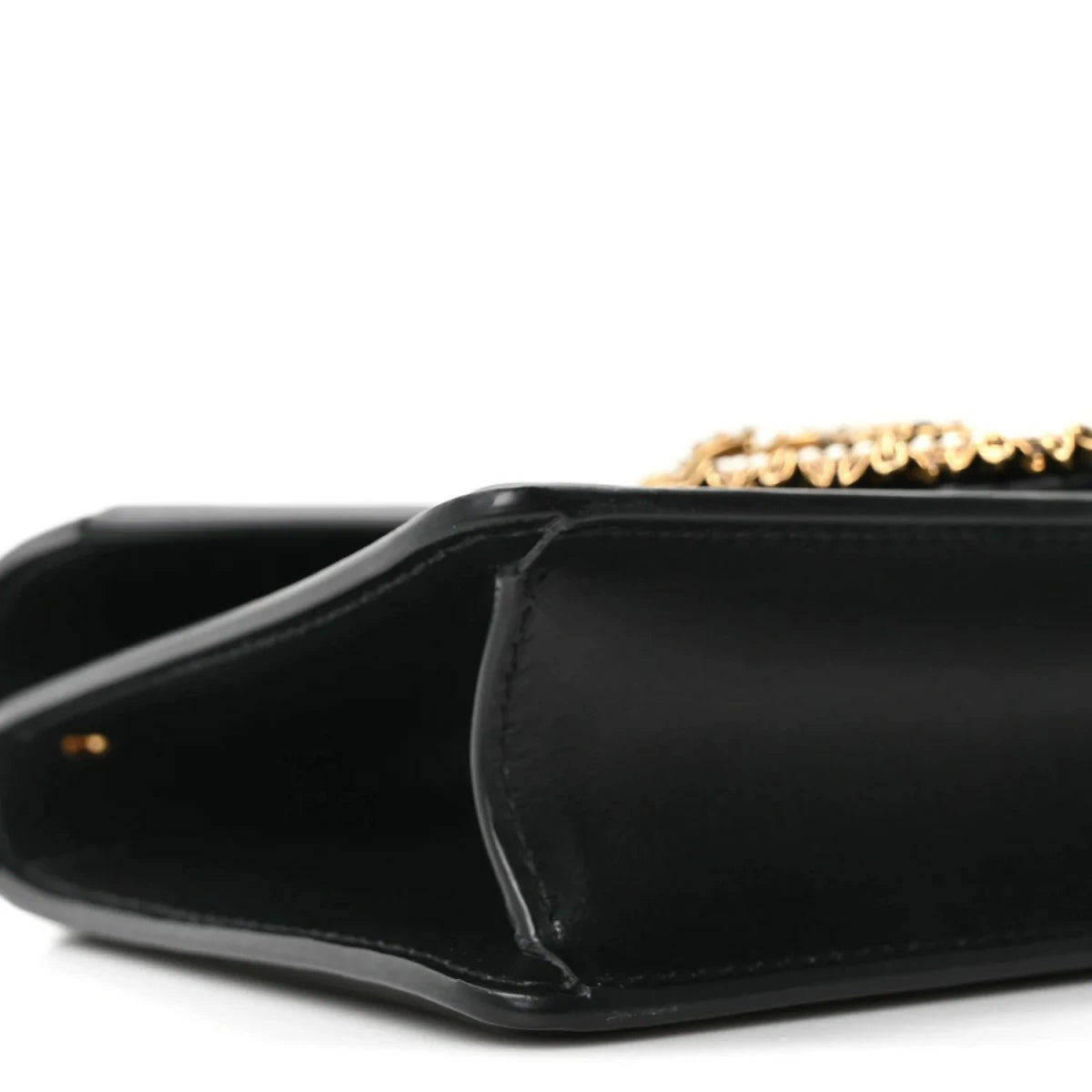 Smooth Calfskin Small Devotion Envelope Top Handle Bag Black
