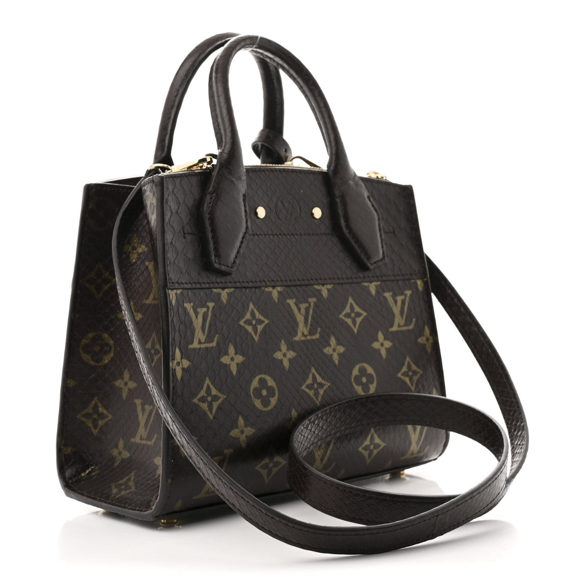 Snakeskin Monogram City Steamer Mini Brown