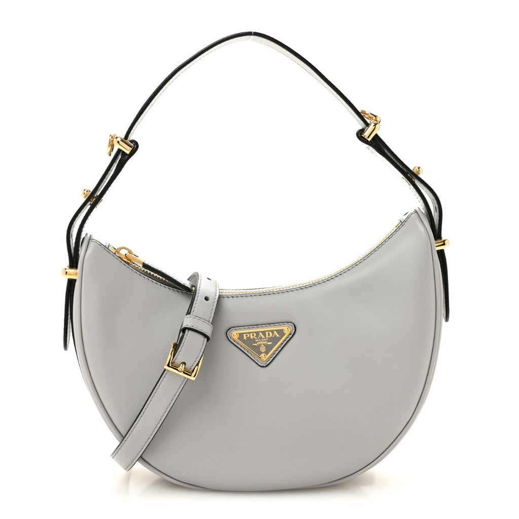 Soft Calfskin Arque Shoulder Bag Ardesia