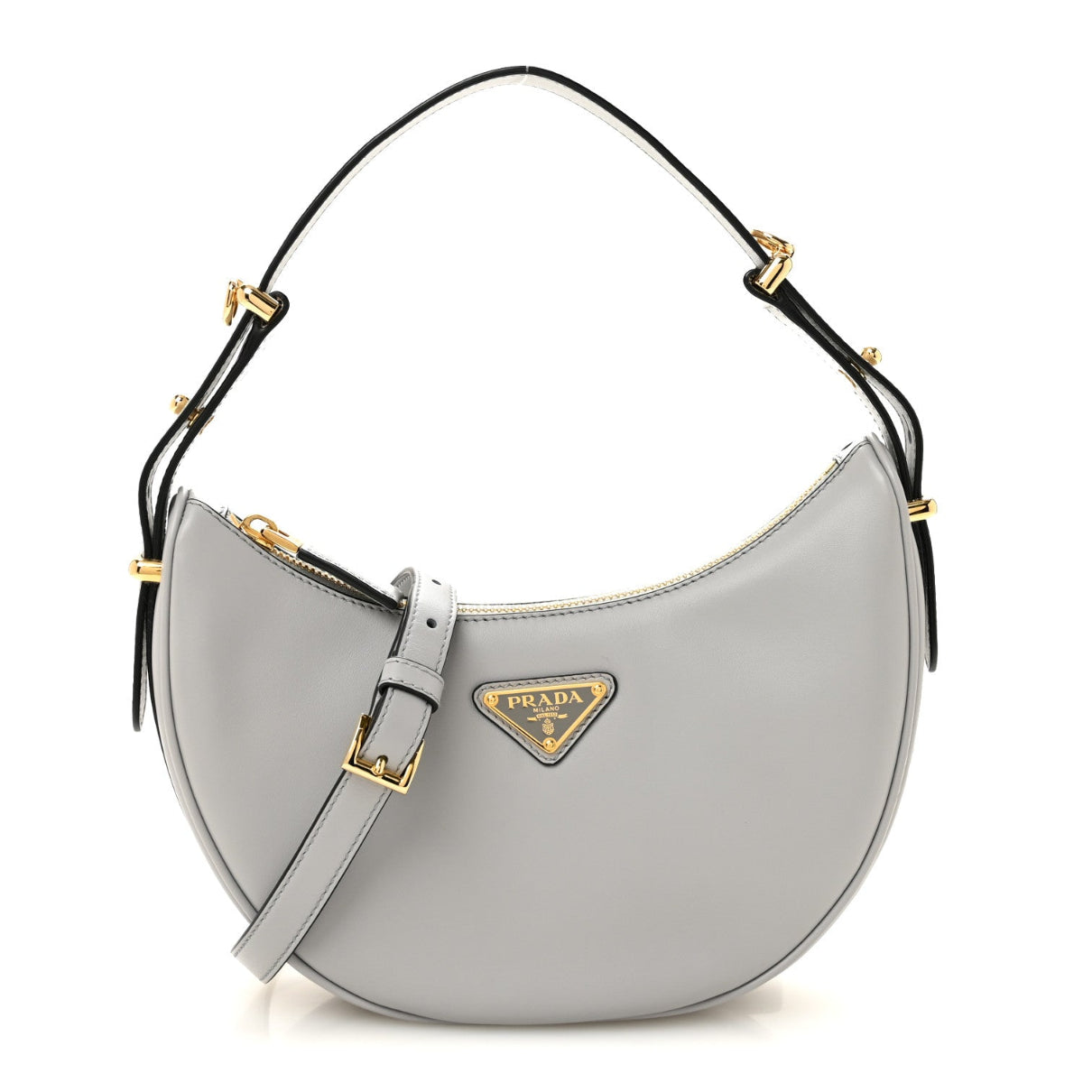 Soft Calfskin Arque Shoulder Bag Ardesia