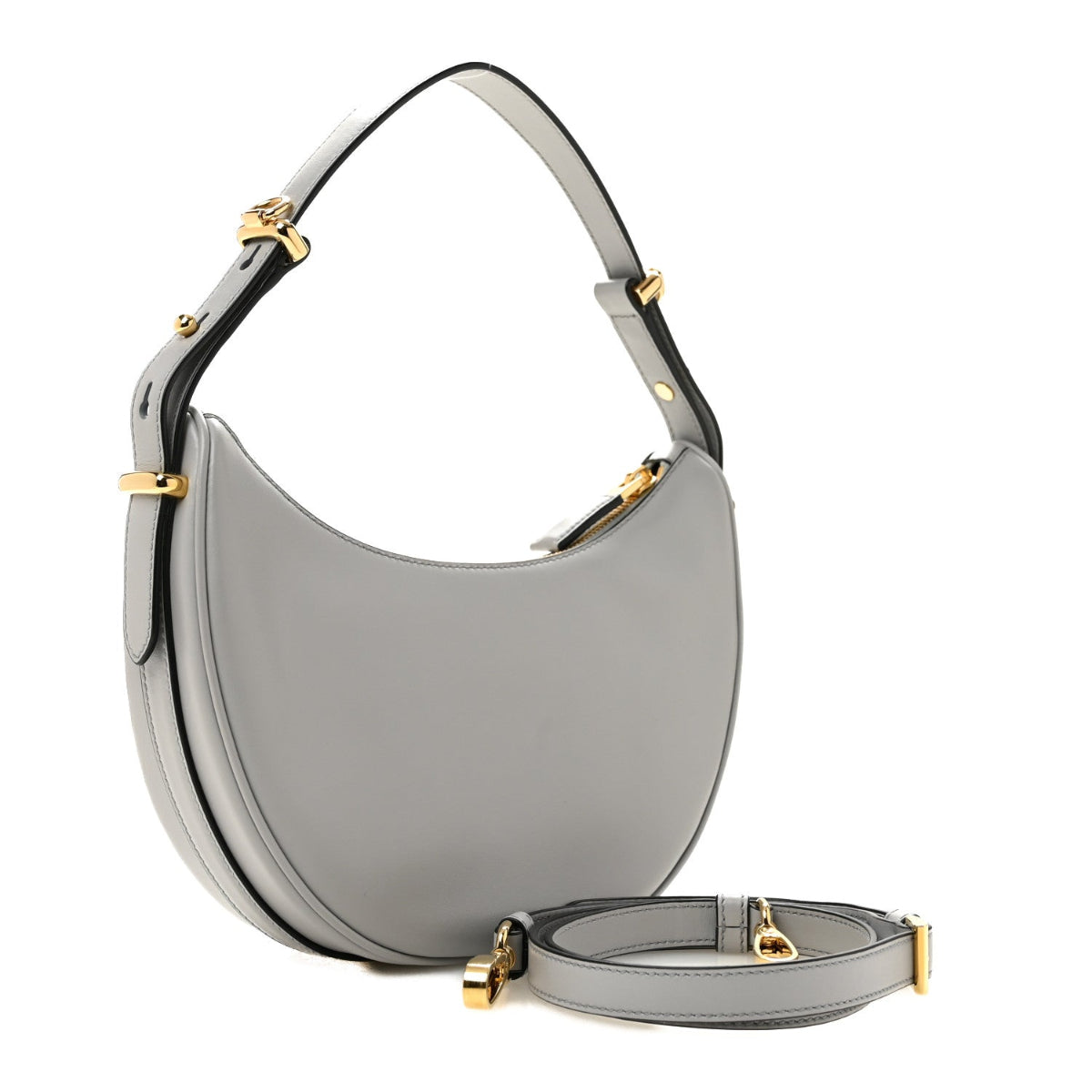 Soft Calfskin Arque Shoulder Bag Ardesia