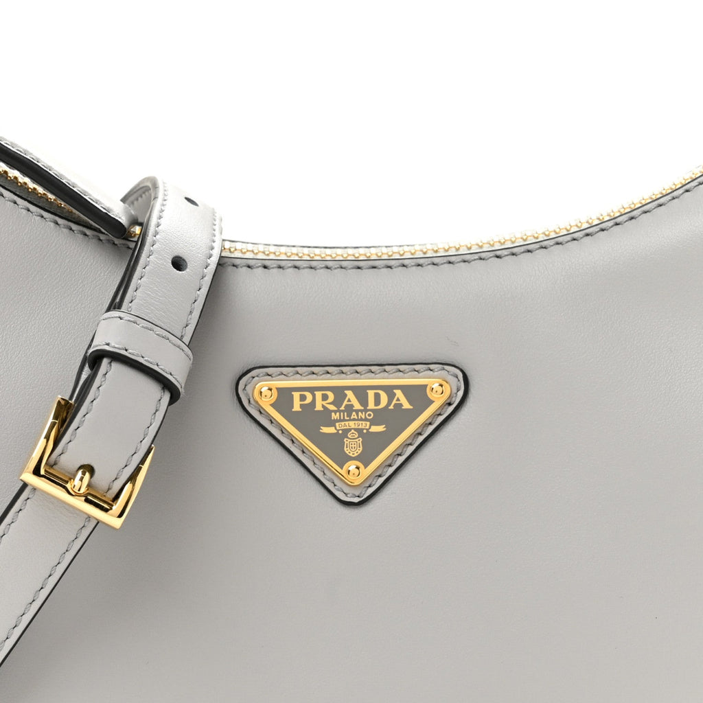 Soft Calfskin Arque Shoulder Bag Ardesia