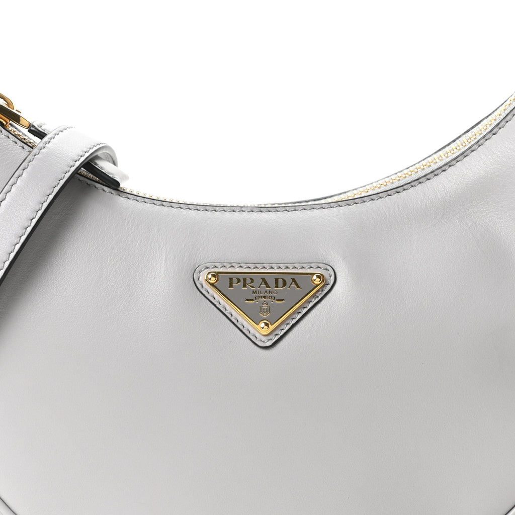 Soft Calfskin Arque Shoulder Bag Granito