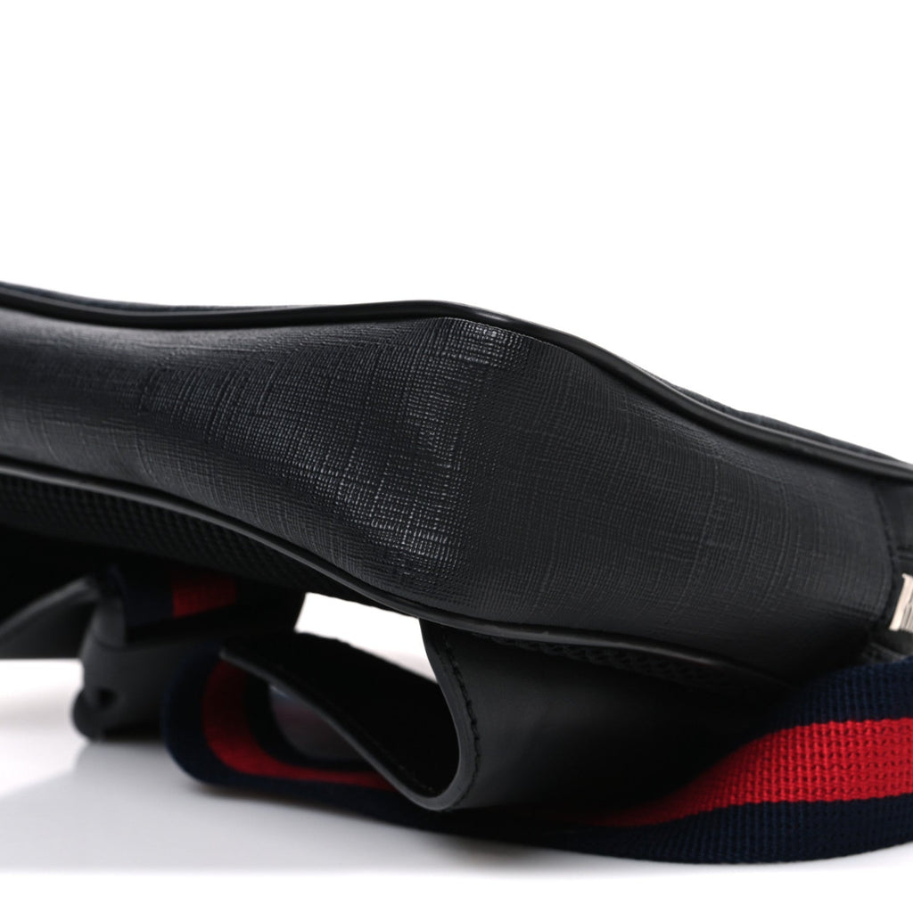 Soft GG Supreme Monogram Web Belt Bag Black Grey