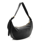 Soft Grain Calfskin Large Demi-Lune Shoulder Bag Black
