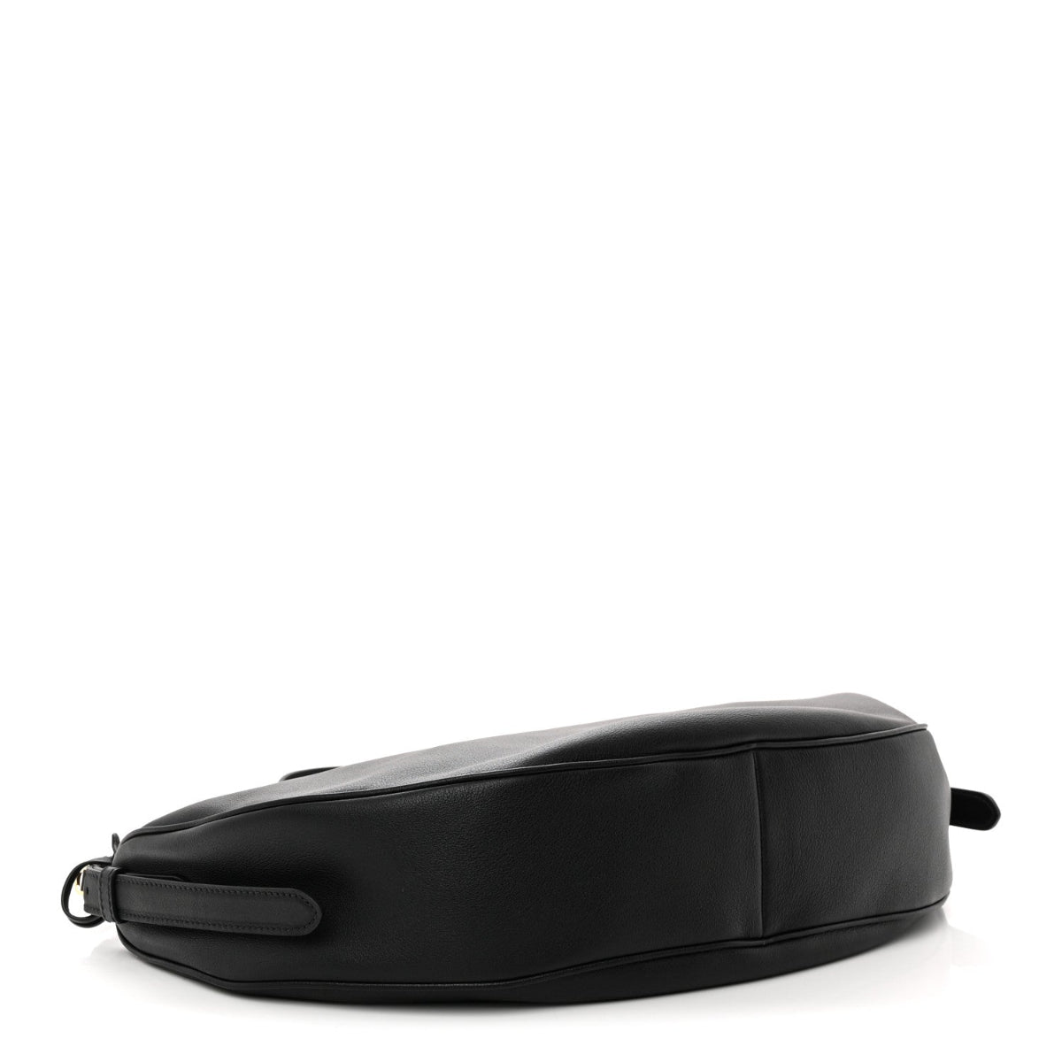 Soft Grain Calfskin Large Demi-Lune Shoulder Bag Black