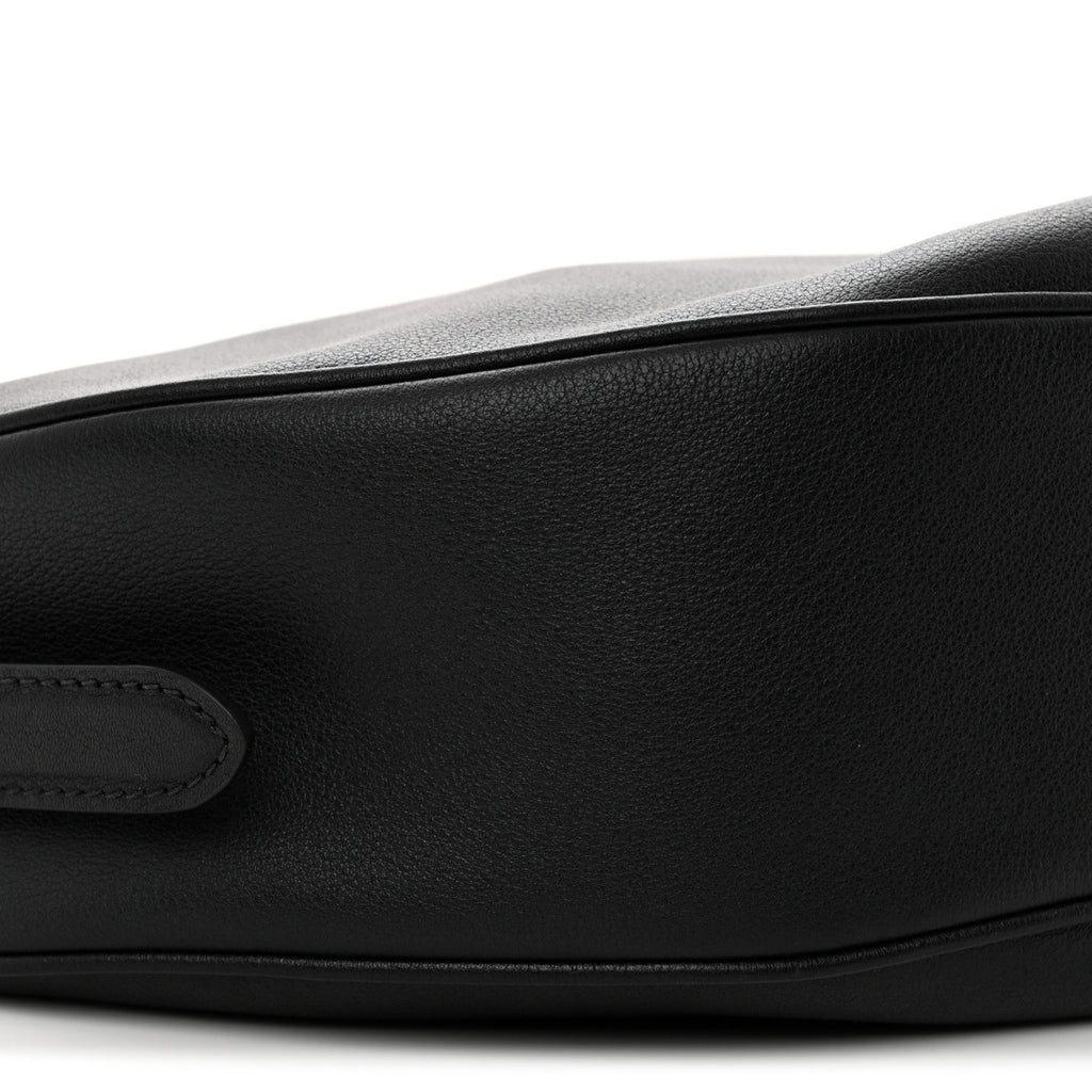 Soft Grain Calfskin Large Demi-Lune Shoulder Bag Black