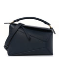 Soft Grained Calfskin Small Puzzle Edge Bag Navy