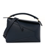 Soft Grained Calfskin Small Puzzle Edge Bag Navy