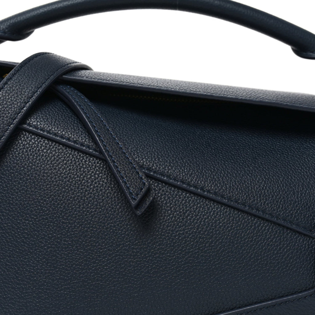 Soft Grained Calfskin Small Puzzle Edge Bag Navy
