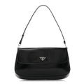 Spazzolato Cleo Flap Shoulder Bag Black