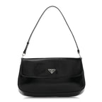 Spazzolato Cleo Flap Shoulder Bag Black