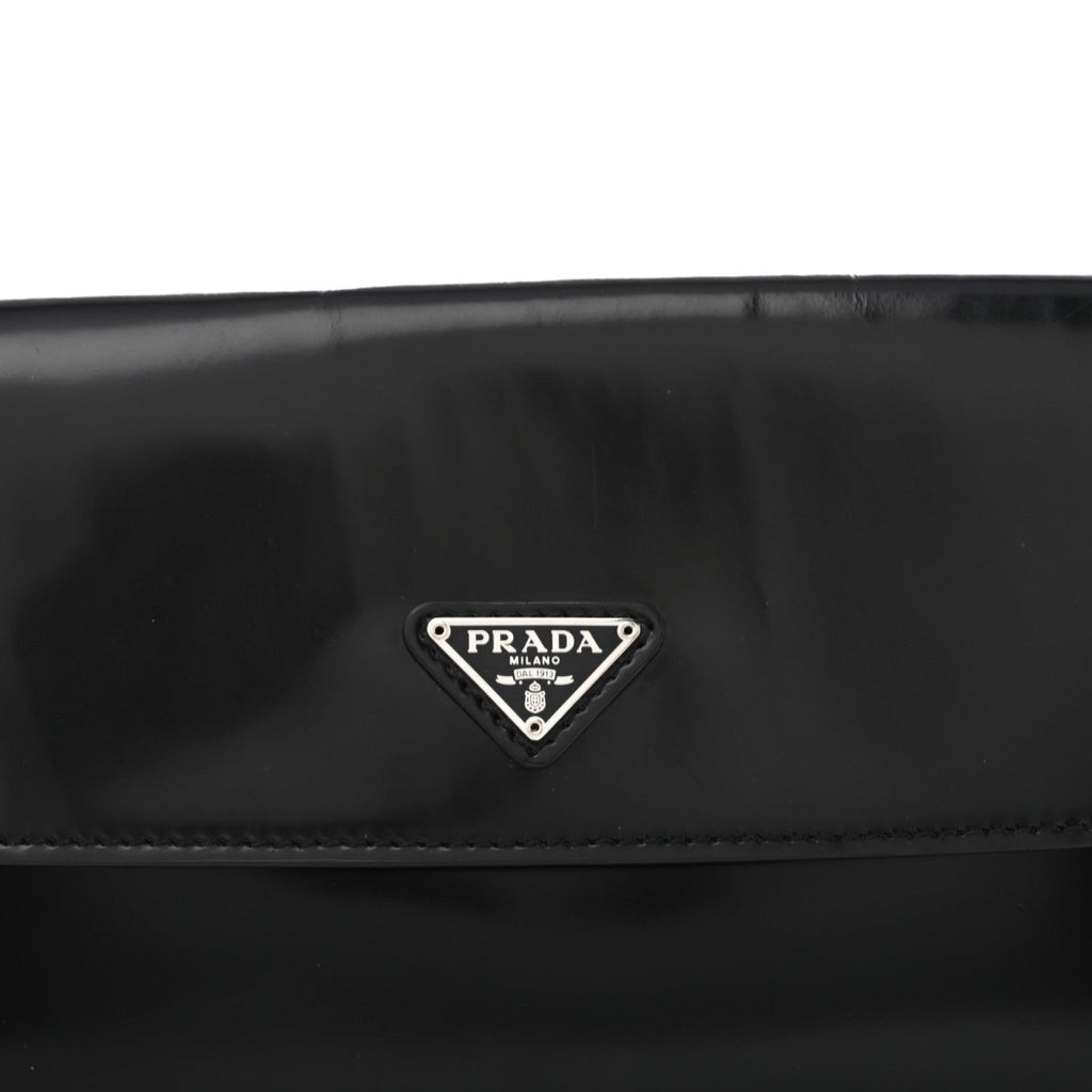 Spazzolato Cleo Flap Shoulder Bag Black