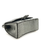Strass Suede Hourglass Top Handle Bag XS Smoke Grey Crystal