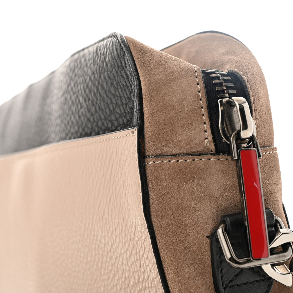 Suede Calfskin Aliosha Messenger Cappuccino Black