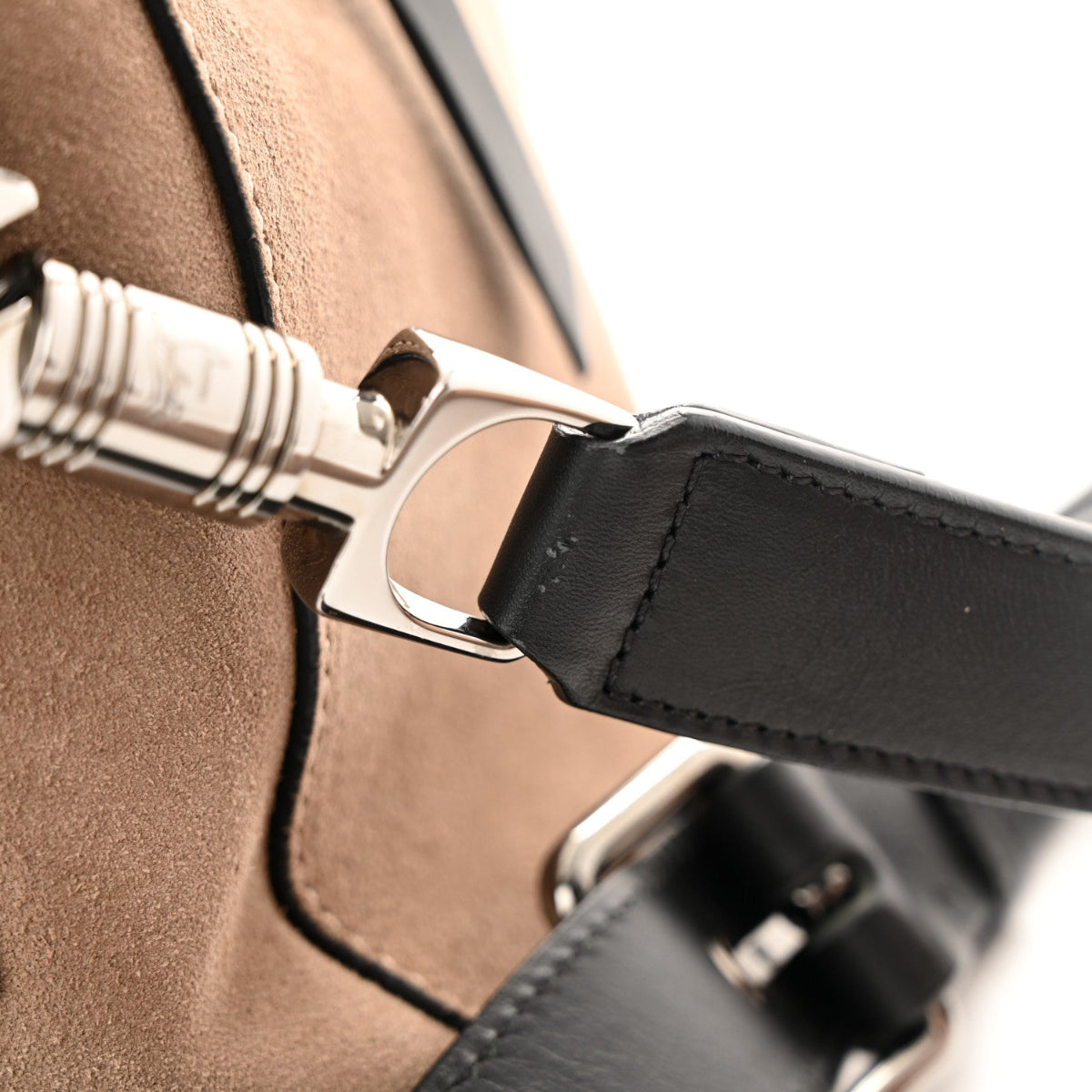 Suede Calfskin Aliosha Messenger Cappuccino Black