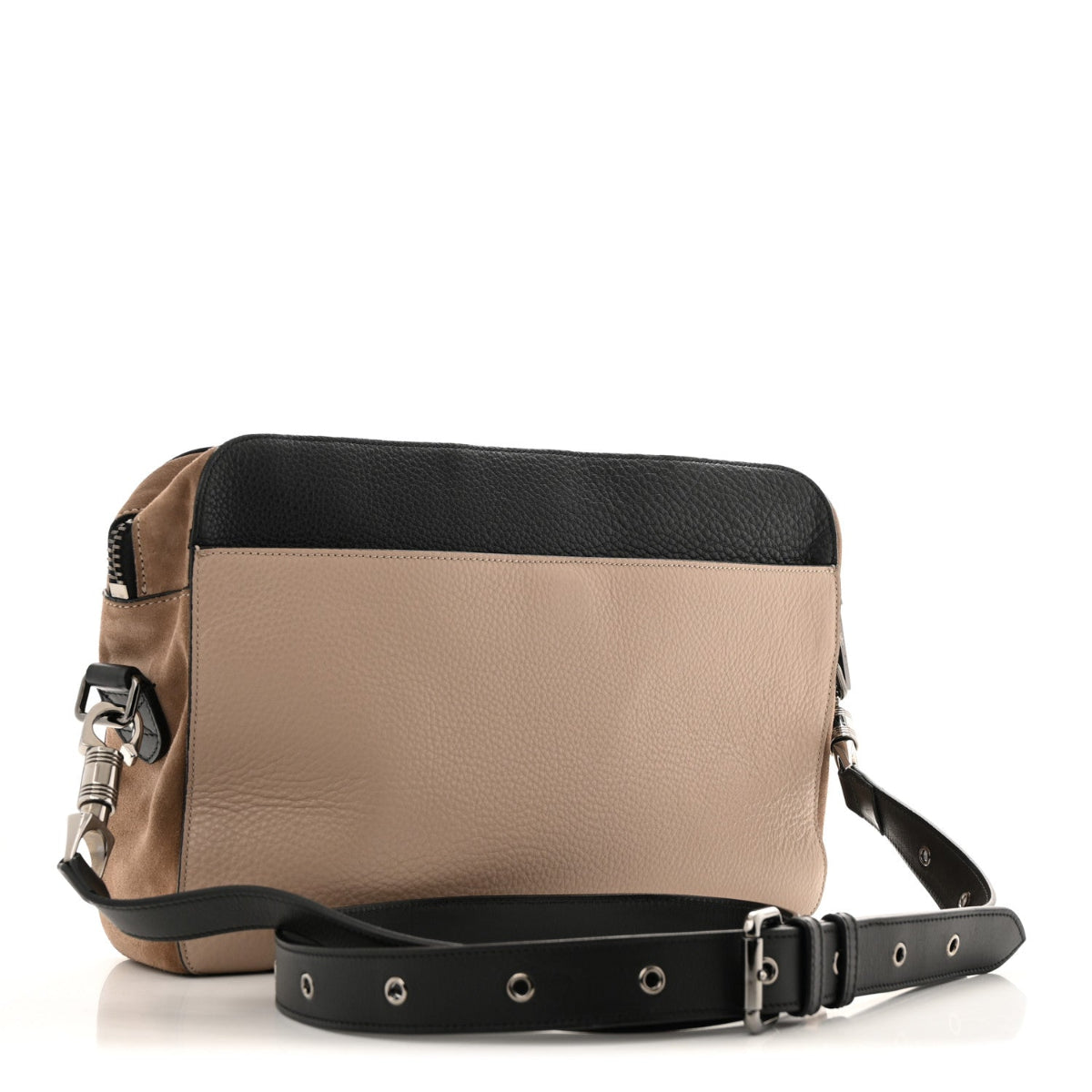 Suede Calfskin Aliosha Messenger Cappuccino Black