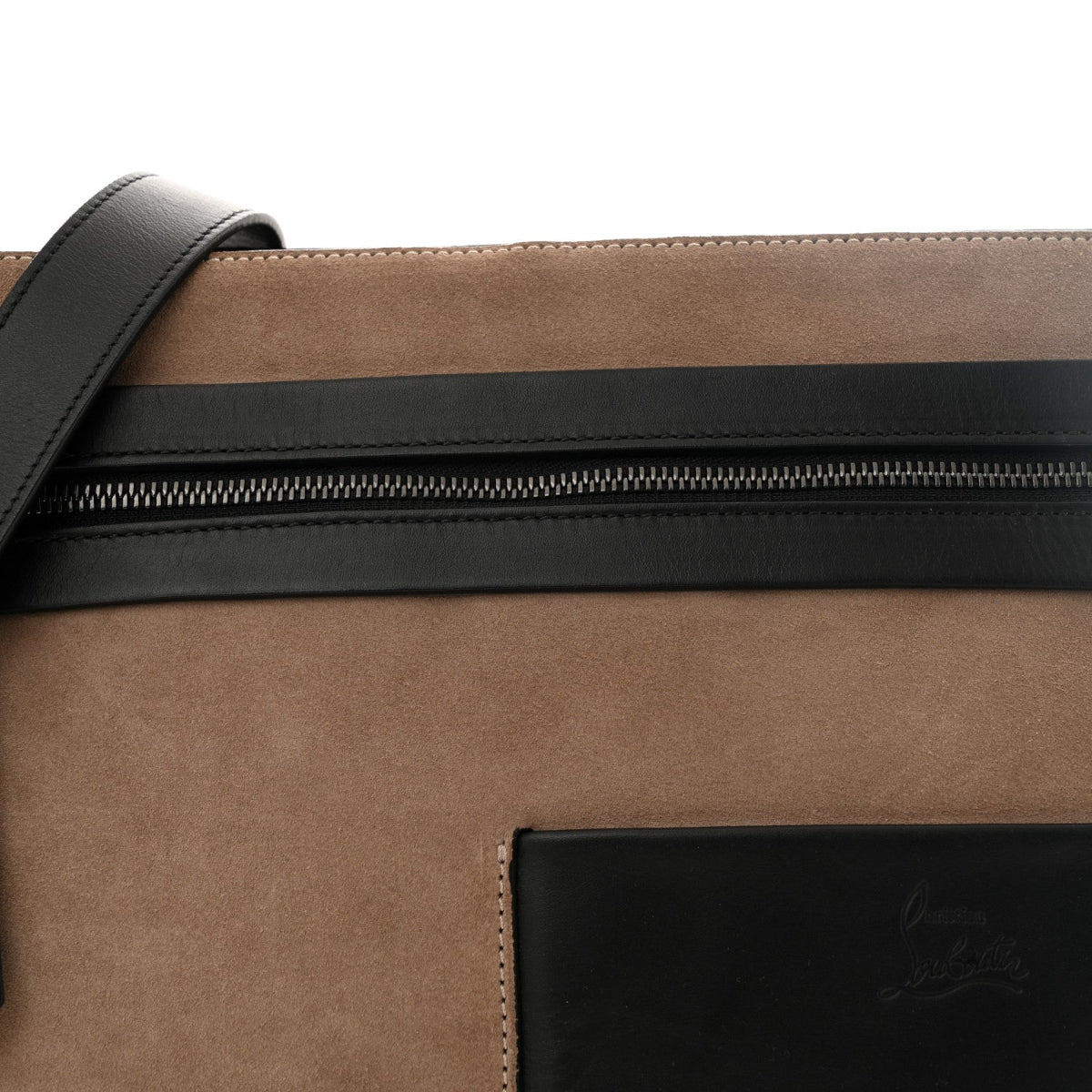 Suede Calfskin Aliosha Messenger Cappuccino Black