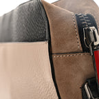 Suede Calfskin Aliosha Messenger Cappuccino Black