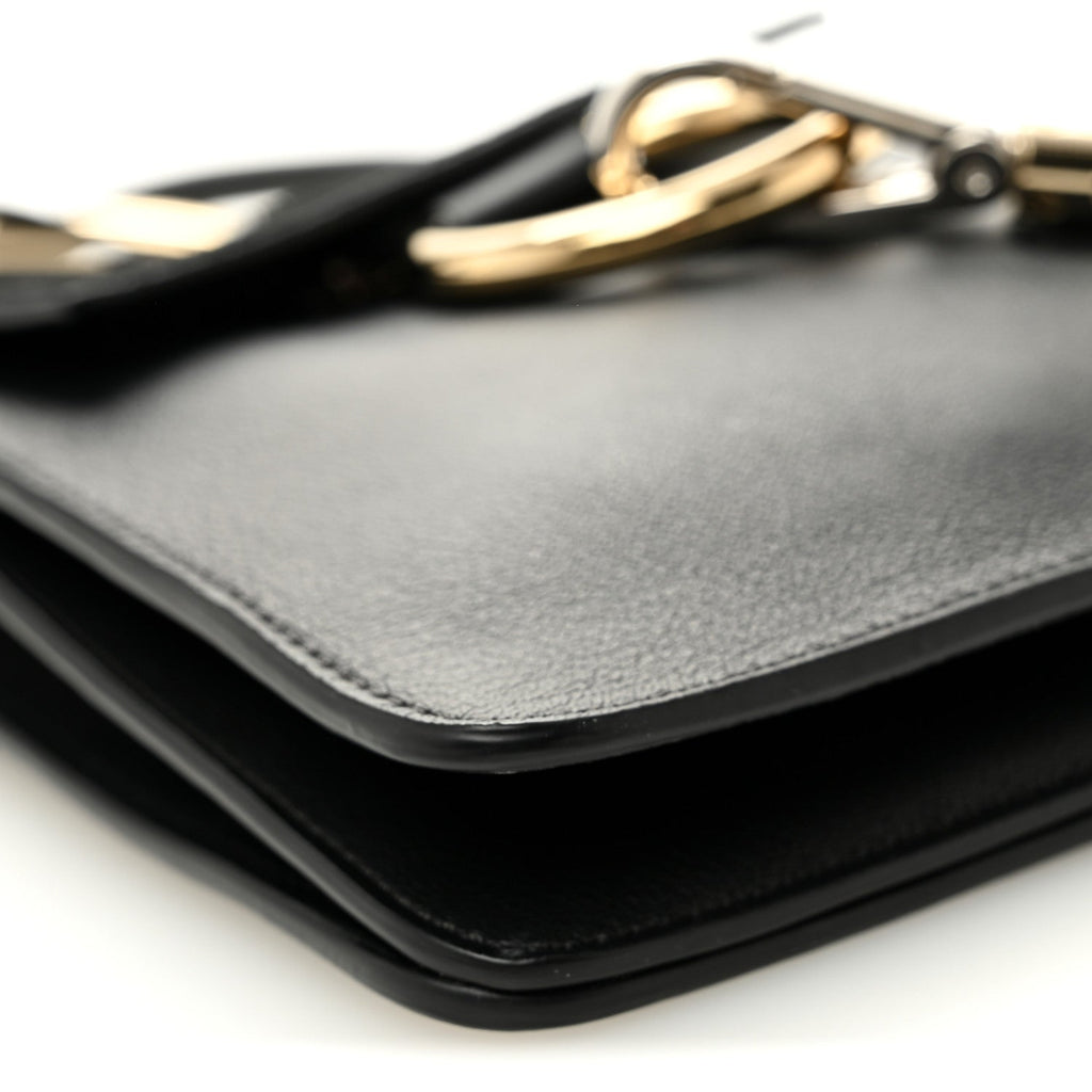 Suede Calfskin Mini Faye Bracelet Bag Black