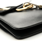 Suede Calfskin Mini Faye Bracelet Bag Black