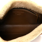 Suede Calfskin Shearling Le 5 A 7 Hobo Dark Cigar Natural Beige