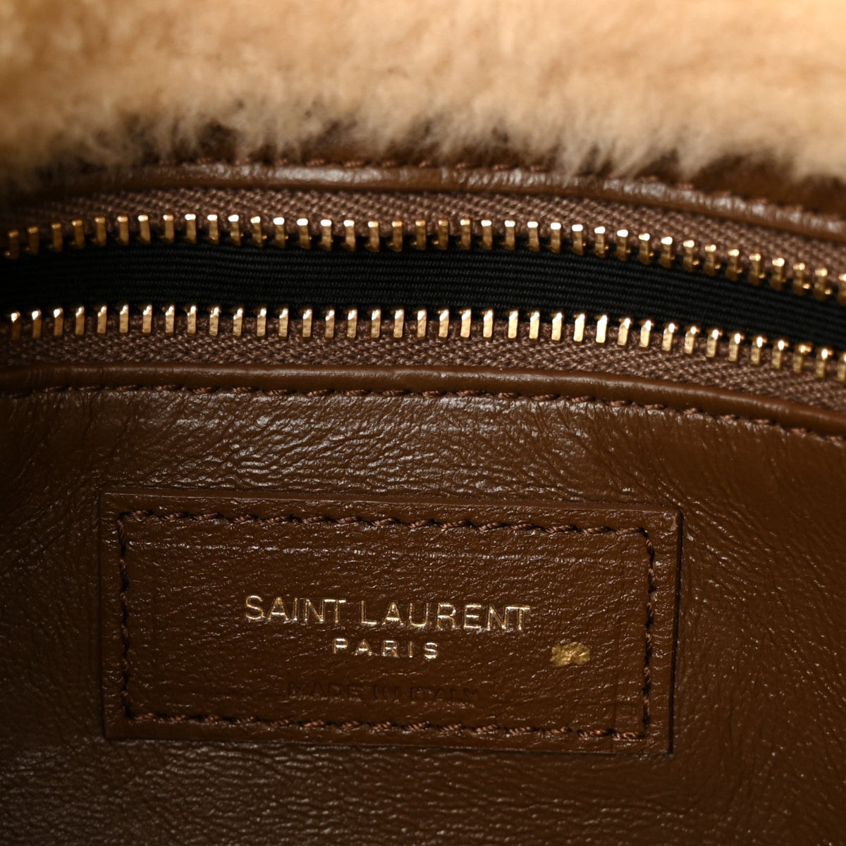 Suede Calfskin Shearling Le 5 A 7 Hobo Dark Cigar Natural Beige