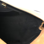 Suede Calfskin Shiny Lambskin Quilted Coco Base Flap Top Handle Bag Beige Black
