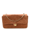 Suede Calfskin Small Souplissimo Maxi Flap Camel