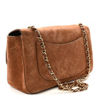 Suede Calfskin Small Souplissimo Maxi Flap Camel