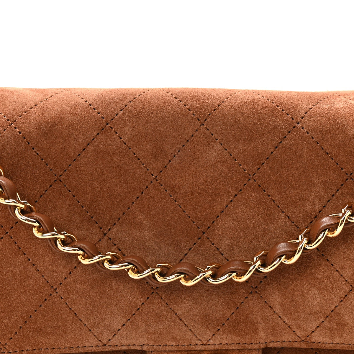 Suede Calfskin Small Souplissimo Maxi Flap Camel