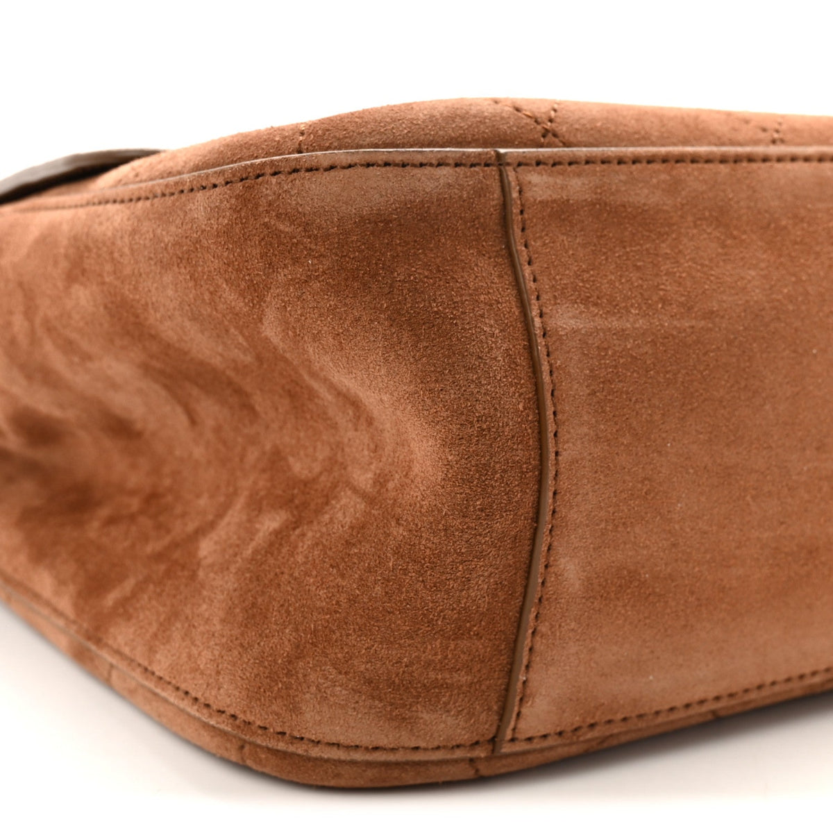 Suede Calfskin Small Souplissimo Maxi Flap Camel