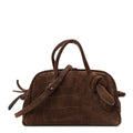 Suede Crocodile Embossed Le Petit Turismo Dark Brown