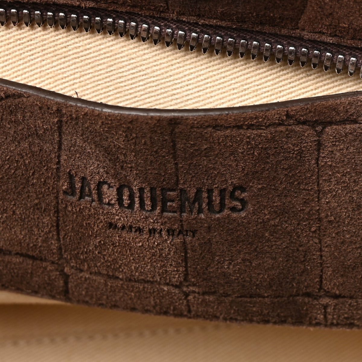 Suede Crocodile Embossed Le Petit Turismo Dark Brown